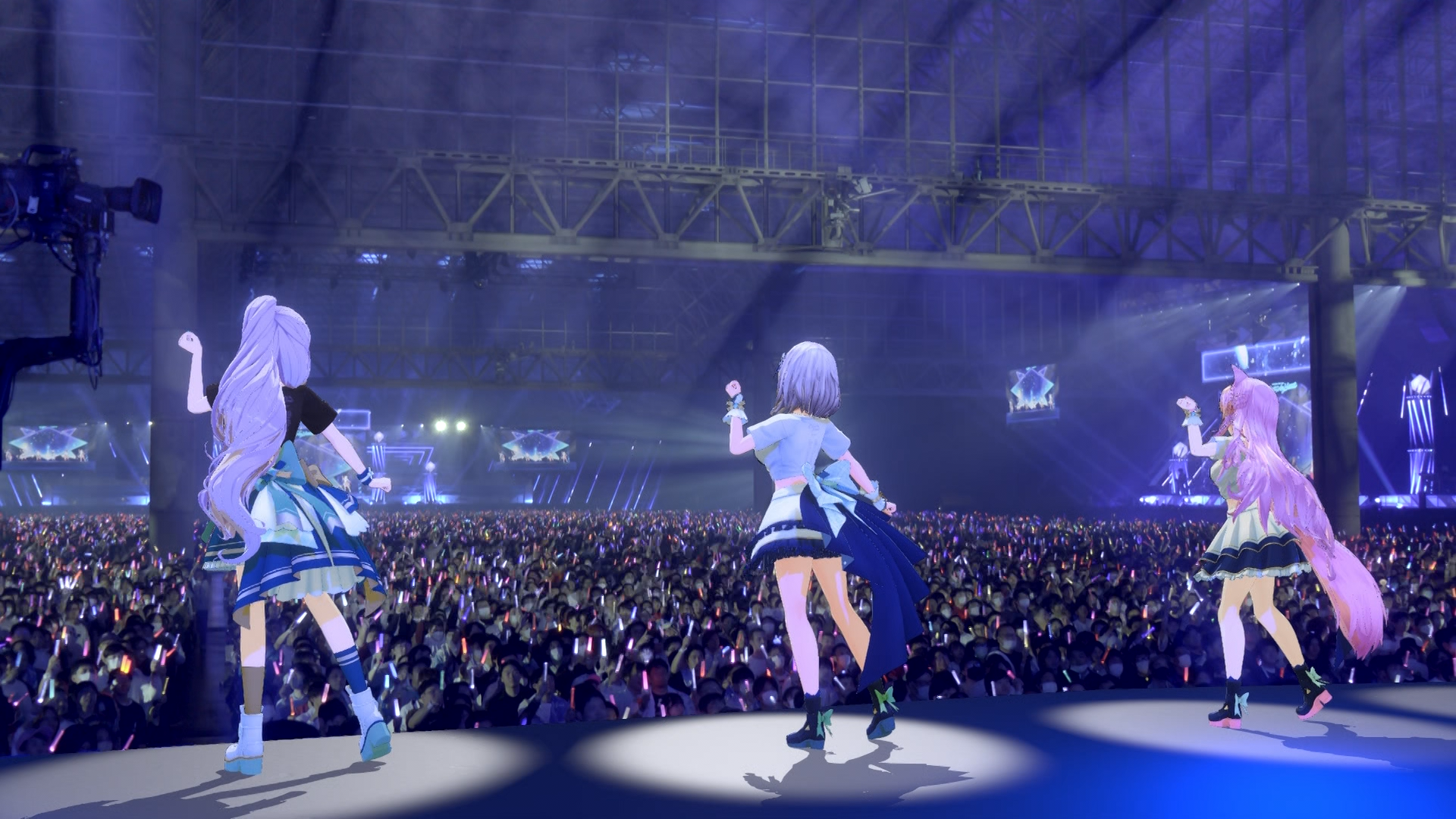 hololive 5th fes. Capture the Moment: A view from behind the performers overlooking the massive crowd